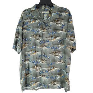 Batek Bay Mens Button Up Shirt‎ Hawaiian Beach Tropical Aloha Floral Size XL